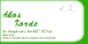 akos korde business card